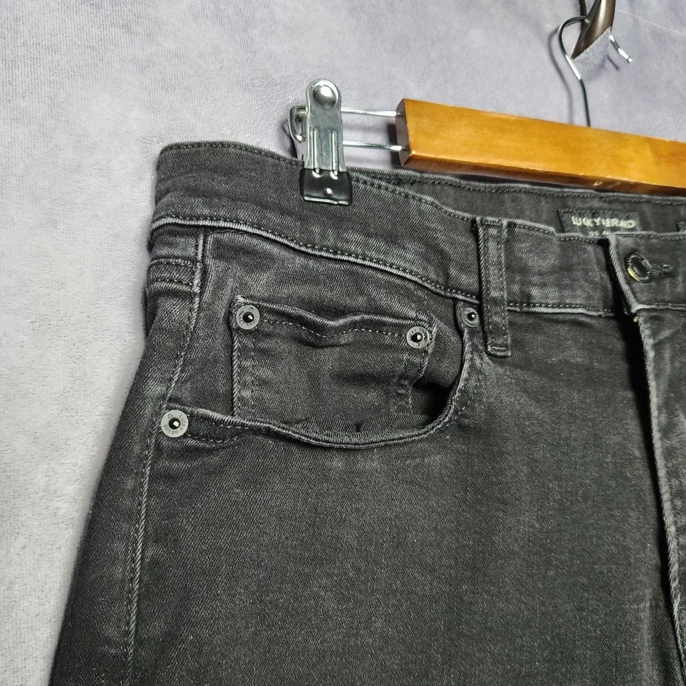 Lucky Brand 410 Athletic Straight Black Denim Jeans Men's‎ 34x30 Stretch